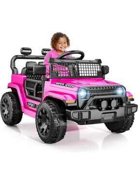 12V Pink Ride-On Toy Car for Kids with Remote Control - Fun Outdoor Adventure!